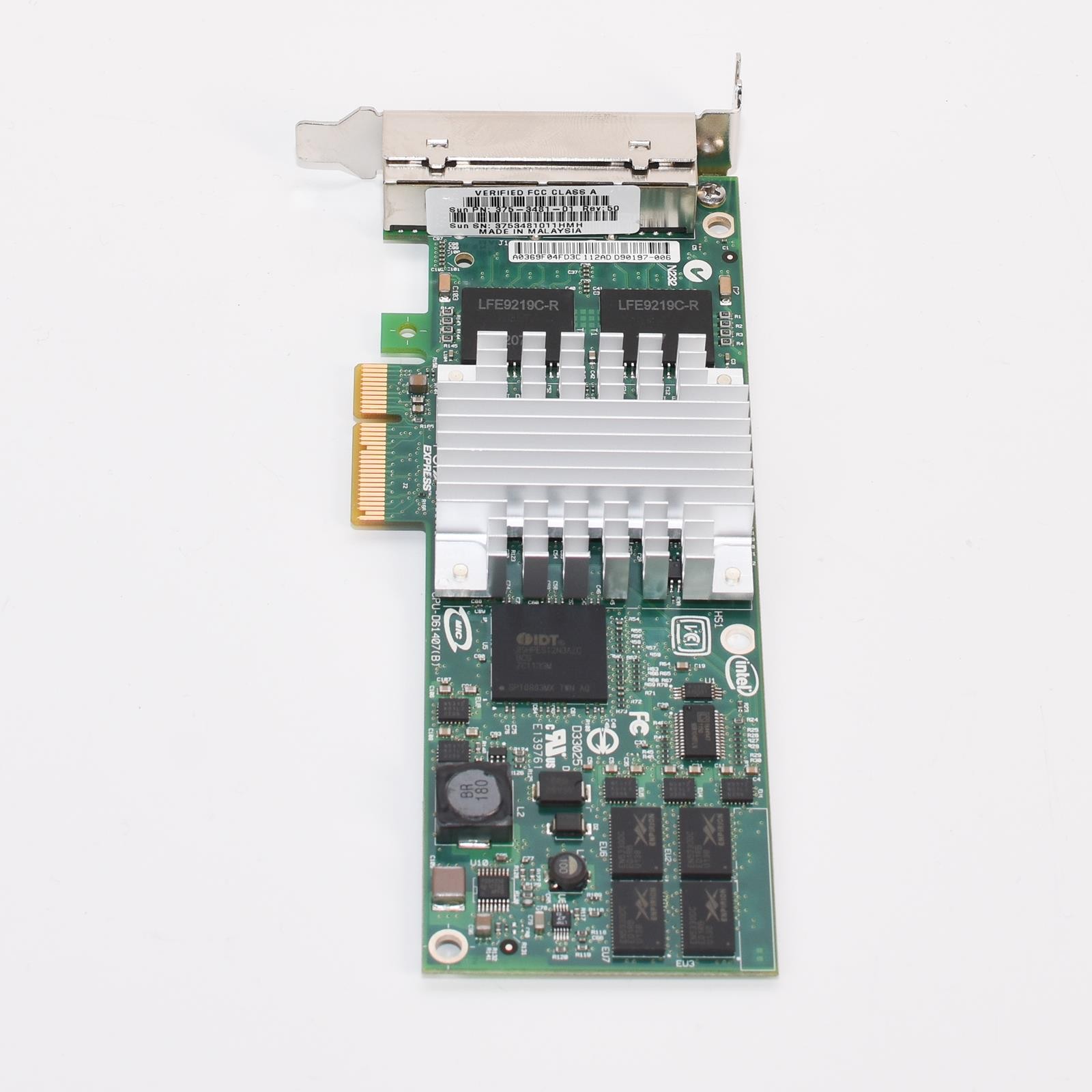 Sun 375-3481-01 X4446A-Z PCIe Quad Port Gigabit Ethernet Adapter NIC