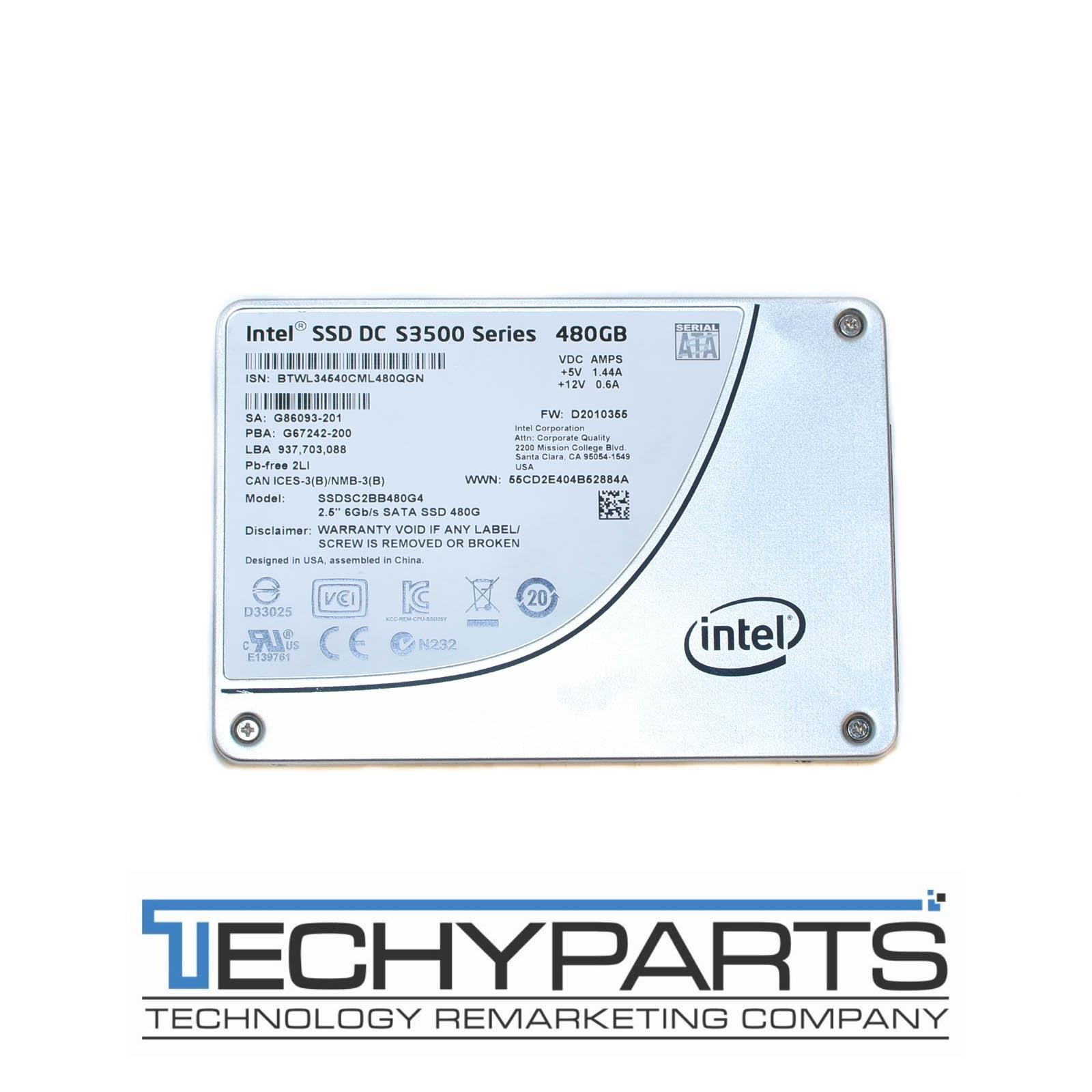 INTEL SSD DC S3500 SSDSC2BB480G4 480GB 2.5 SFF SATA 6Gb/s 100% Health 